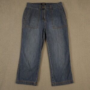 Vintage Chicos Denim Jeans Womens 0.5 US 6 Blue Lightweight Patch Pocket Cropped